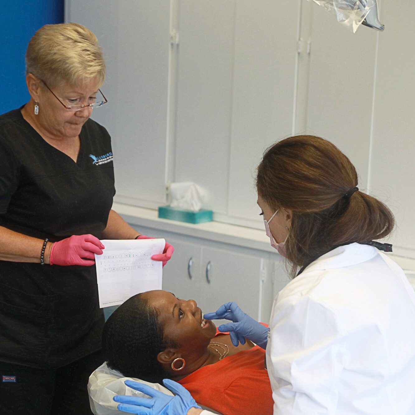 Dr. Dorie Frank with patient