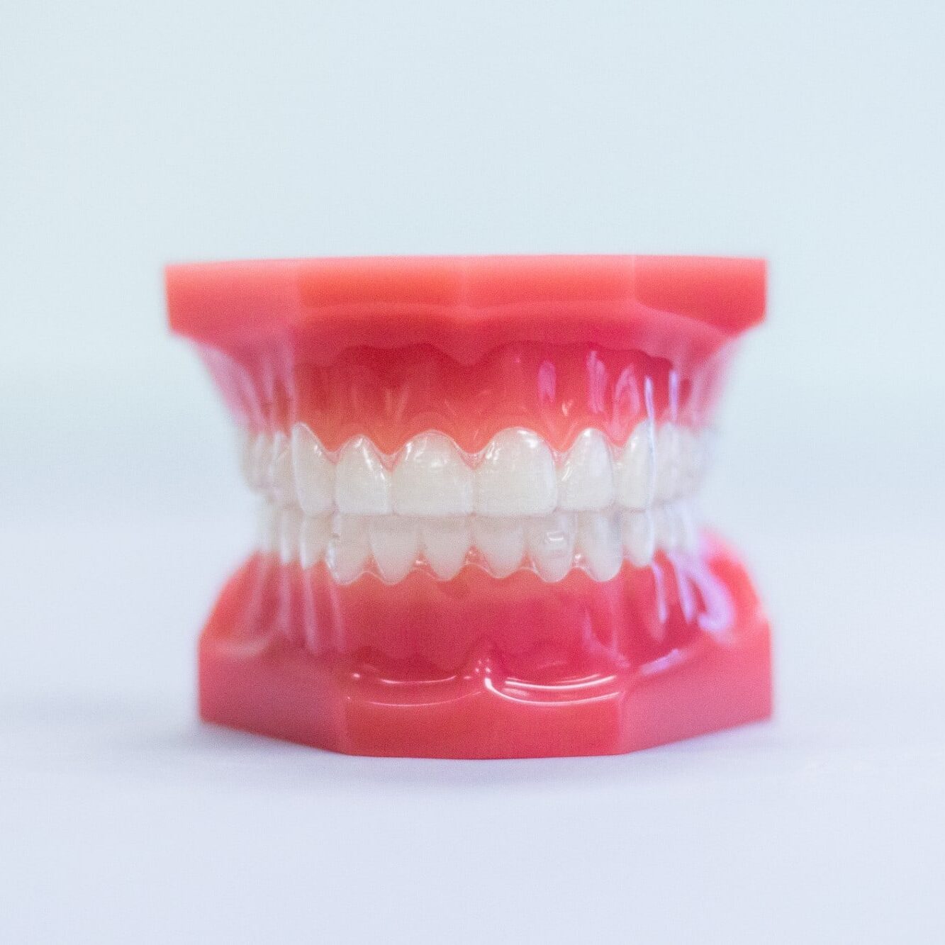 Invisalign aligners on model